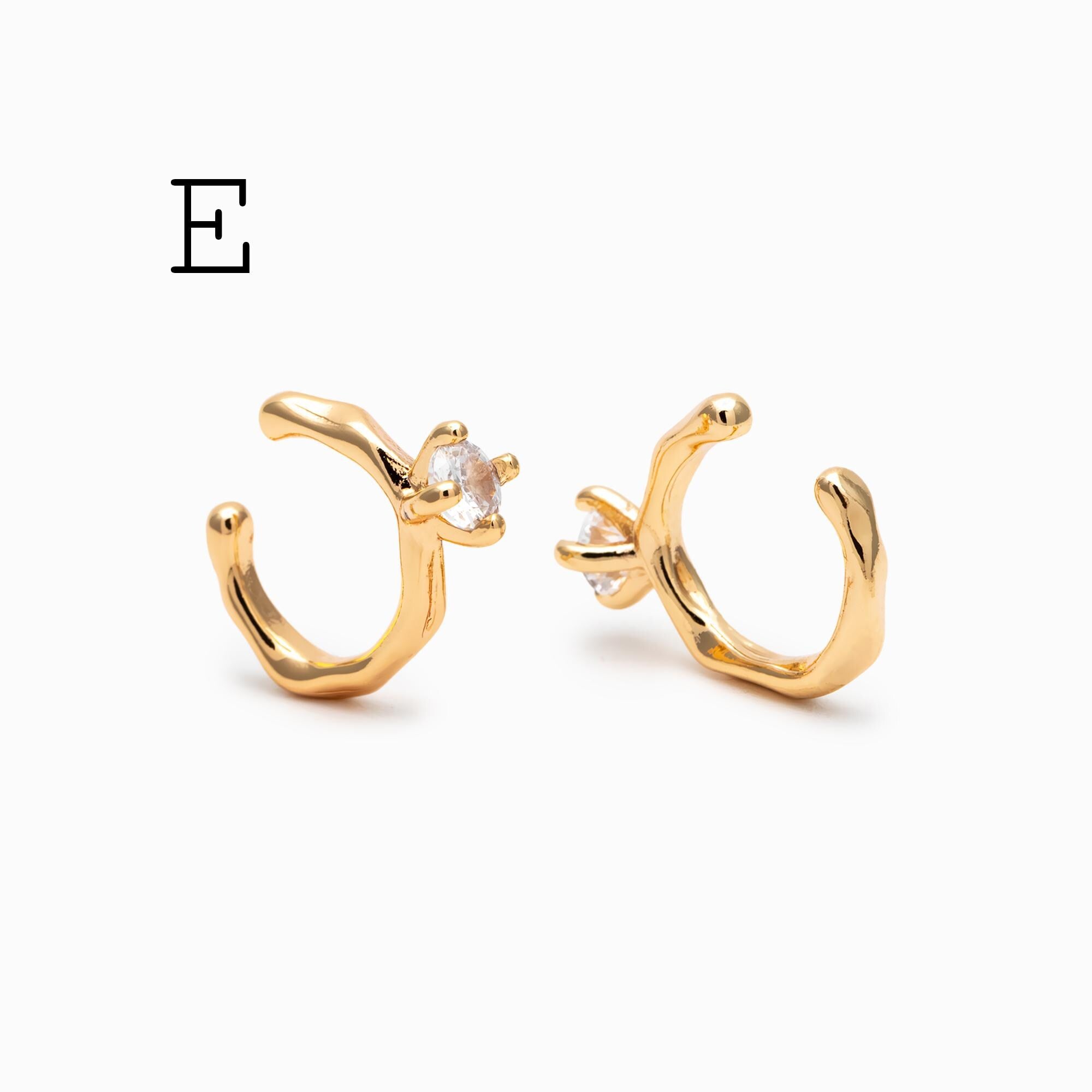 10pcs CZ Pave Gold Ear Cuff, Minimalist Ear Cuff, Dainty Earcuff Earring (GB-3539)